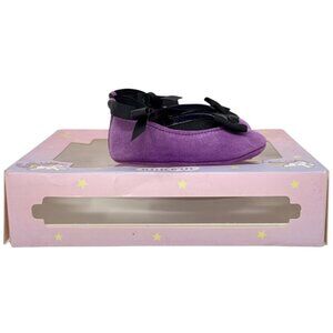 Unicorn Designers Touch by Baby Deer Leather uppers Purple with Black Bow Size 1